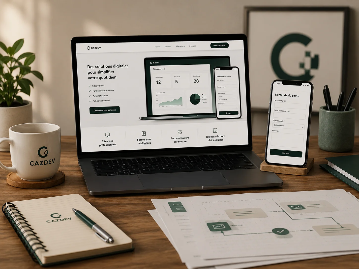 Création de sites web et automatisations simples avec CAZDEV