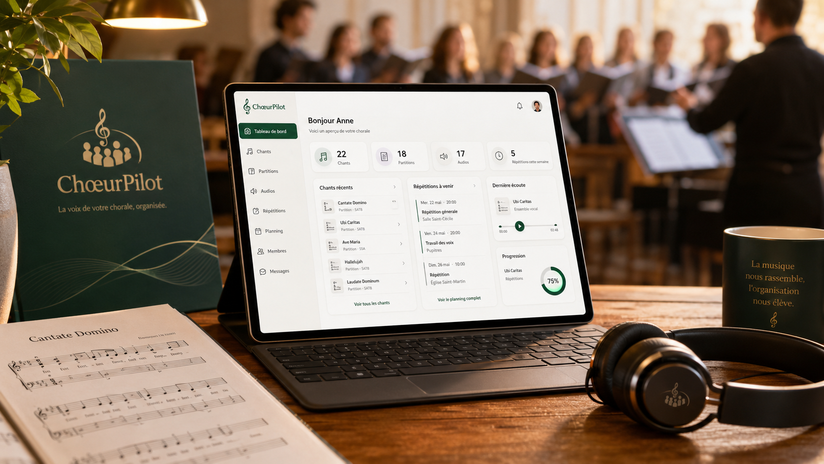 Application ChœurPilot pour centraliser les chants, partitions et répétitions