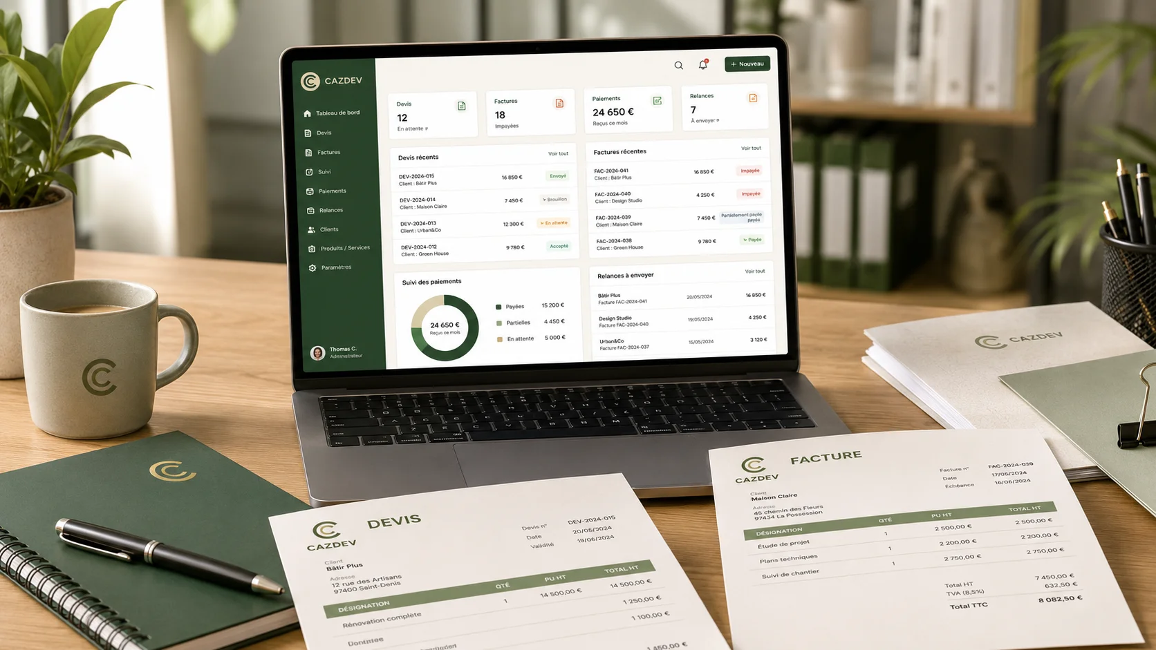 Devis factures et suivi client